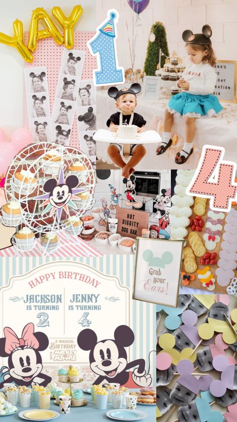 Pastel & Retro inspired Minnie & Mickey joint sibling birthday party theme! Baby Self Feeding, Sibling Birthday Parties, Minnie Birthday Party, Minnie Birthday, Third Birthday, Disney Theme, Birthday Theme, Retro Inspired, Party Planning