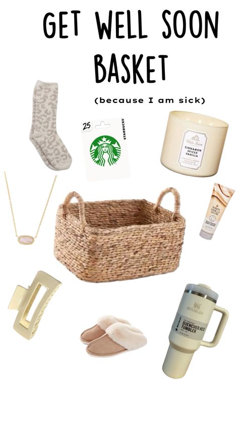 Get well soon basket for me 😂(I know this is similar to the other one so sry but hope you enjoy!! 💞 Get Well Soon Basket, Get Well Gift Baskets, Get Well Soon Gifts, Get Well Gifts, Get Well Soon, Present Gift, Fantastic Gifts, Get Well, Gift Giving