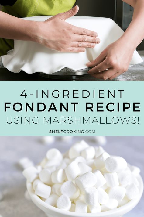 Recipes Using Marshmallows, Easy Fondant Recipe, Homemade Fondant Recipes, Shelf Cooking, Homemade Fondant, Fudgy Brownie Recipe, How To Make Marshmallows, Fondant Recipe, Cake Frosting Recipe