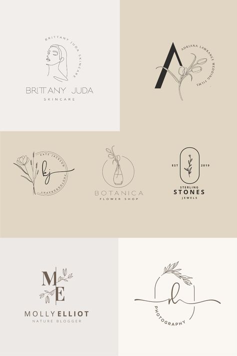 Logo Design For Nail Salon, Hand Drawn Logo Branding, Boho Hair Salon Logo, Beauty Company Names Ideas, Boho Salon Names Ideas, Esthetician Business Logo Ideas, Boho Logo Ideas, Beauty Brand Names Ideas, Nail Name Logo