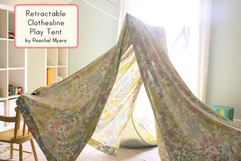 For whatever reason, kids LOVE tents. It doesn’t matter if it’s a stylish canopy or a rustic teepee- if they can crawl inside and let their imagination run wild, they’ll come running. The great thing about a tent, canopy or teepee, is that you can make your own to fit your space and save you money. ThereContinue Reading... Sheet Fort, Homemade Forts, Sheet Tent, Indoor Tent For Kids, Indoor Forts, Diy Fort, Diy Tipi, Fort Building, Play Fort