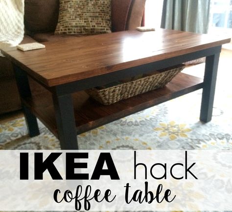 IKEA Hack Coffee Table Ikea Hacks Coffee Table, Ikea Coffee Table Makeover, Ikea Hack Coffee Table, Ikea Lack Table Hack, Ikea Coffee Table Hack, Ikea Lack Hack, Coffee Table Hacks, Saw Horse Table, Ikea Coffee