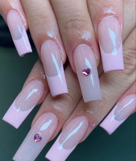 Her Nails, Bling Acrylic Nails, Acrylic Nails Coffin Short, Pink Acrylic Nails, Square Acrylic Nails, Dream Nails, Fire Nails, Funky Nails, Pretty Acrylic Nails