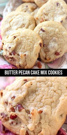 Butter Pecan Pudding Cookies, Recipes With Butter Pecan Cake, Cookies From Butter Pecan Cake Mix Recipes, Easy Cookies From Cake Mix Boxes, Chopped Pecan Recipes, Butter Pecan Cake Cookies, Cookie Recipes With Pudding, Recipes Using Butter Pecan Cake Mix Boxes, Butter Pecan Box Cake Mix Recipes