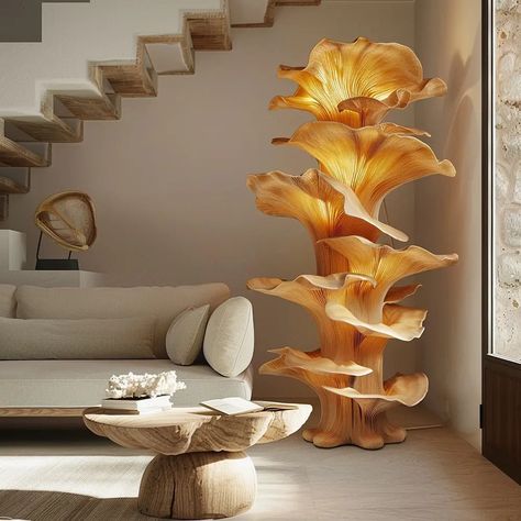 Stunning AI-Generated Fungi-Inspired Lighting Designs - Design Swan Celtic Corners, Corner Living Room, Dribbble Design, Sculptural Furniture, Living Room Light, Unique Lamp, Architecture Design Drawing, Diy Chandelier, Light Sculpture