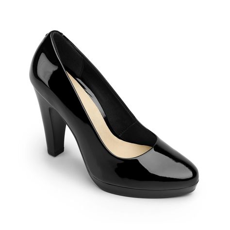 Flexi Women's Granada Patent Leather Platform Pump - Black, Size: 10 Kasut Tumit Tinggi, Black Patent Pumps, Trending Womens Shoes, Shoe Wardrobe, Fancy Shoes, Pretty Shoes, Stylish Shoes, Platform Pumps, Shoe Style