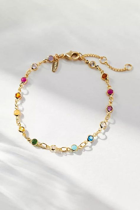 New Women's Jewelry | Anthropologie Rainbow Gem Necklace, Gold Bracelet For Women Jewellery, Chunky Gold Chain, Women Jewellery, Gold Bracelet For Women, Gem Necklace, Jewellery Gold, New Jewelry, Stunning Earrings