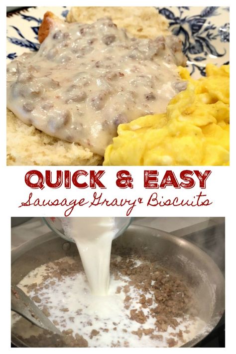 Easy Homemade Gravy For Biscuits, Sausage Gravy Casserole, Easy Sausage Gravy, Easy Biscuits And Gravy, Gravy Biscuits, Homemade Gravy For Biscuits, Gravy And Biscuits, Biscuits Sweet, Best Biscuits And Gravy