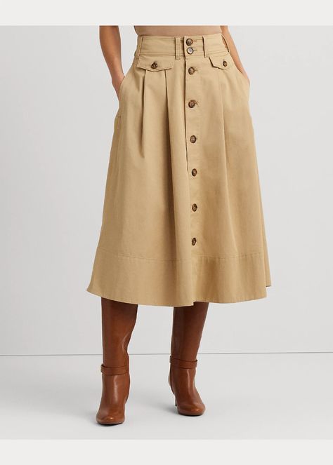 Button-Front Micro-Sanded Twill Skirt Fancy Skirts, Twill Skirt, Sophisticated Outfits, Skirt With Buttons, Button Skirt, Winter Skirt, A Signature, Skirt Design, Spring 2024