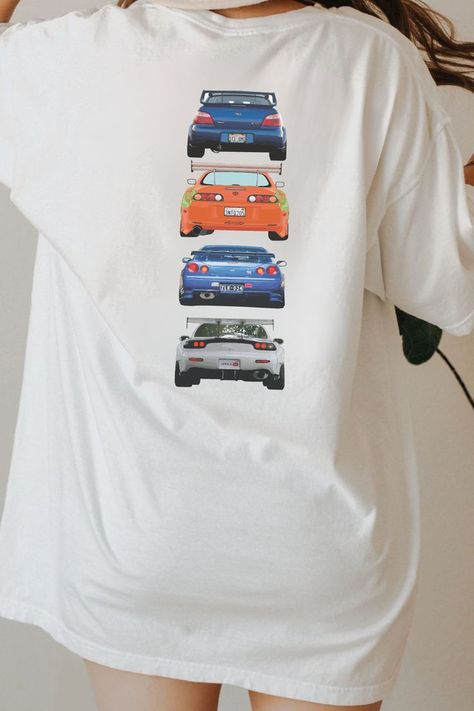 Supra Skyline, Cars Tshirt, Motorsport Clothing, Vintage Tshirt Design, Cars Clothes, Iconic Cars, Japanese Sports Cars, Car Apparel, Mazda Rx 7