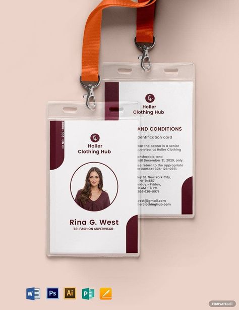 Printable Office ID Card Template National Identity Card, Id Template, Identity Card Design, Id Card Design, Employee Id Card, Make Business Cards, Company Id, Name Card Design, Card Templates Printable