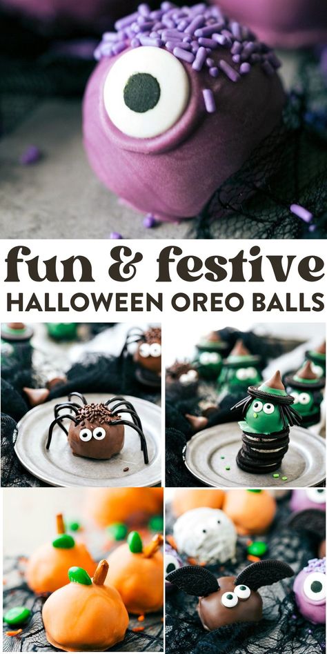 Festive Halloween Oreo Balls Bat Oreo Balls, Halloween Desserts Oreo Balls, Mummy Oreo Balls, Oreo Balls Halloween, Halloween Oreo Balls, Halloween Cake Balls, Halloween Truffles, Oreo Cake Balls, Oreo Cheesecake Bites