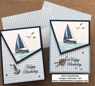 Masculine Cards Handmade, Boat Card, Man Cards, Mens Cards, Guy Cards, Men's Cards, Nautical Cards, Homemade Birthday, Fun Cards