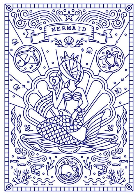 Learn Line Art, Mermaid Vector Illustration, Mermaid Line Drawing, Mermaid Graphic Design, Mermaid Line Art, Celestial Mermaid, Net Illustration, Monoline Art, Mermaid Graphic