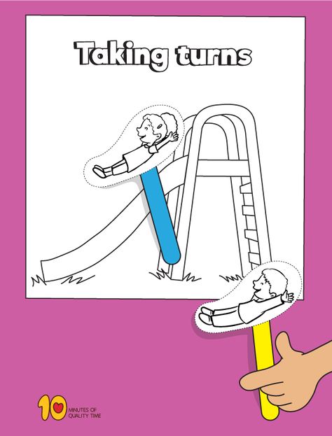 Taking Turns in the Playground – Paper Craft‏‏ Playground Behavior Social Story, Take Turns Activities, Playground Art And Craft, Playground Crafts For Preschoolers, Taking Turns Activities Preschool, Playground Activities Preschool, Taking Turns Activities, Up And Down Activity, Paper Activity