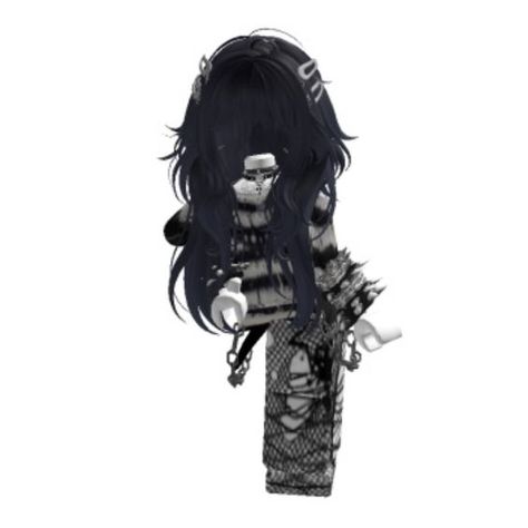 Roblox Chars Emo, Emo Avatar Roblox Girl, Emo Roblox Avatar Girl, Roblox Fits Without Headless, Roblox Avatars Black, Roblox Emo Girl, Roblox Char, Roblox Hair Combos, Roblox Chars