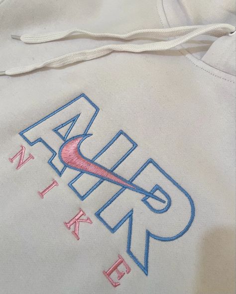 Nike Air Sweatshirt, Custom Nike Hoodies Ideas Design, Nike Hoodie Embroidery, Etsy Nike Sweatshirt, Emboridary Designs Sweatshirt, Embroidery Designs For Sweatshirts, Embroidery Hoodie Ideas, Custom Nike Sweatshirt, Nike Embroidery Sweatshirt