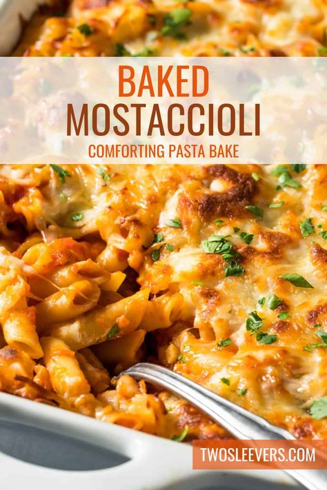 Baked Mostaccioli Recipe | Easy Baked Pasta Baked Mostaccioli For A Crowd, Moscholli Recipe, Best Baked Mostaccioli Recipe, Mastacholli Bake Recipe, Easy Mostaccioli Recipe, Mostaccioli Recipe Easy, Baked Mostaccioli Recipe Easy, Easy Pasta Bake Recipes, Baked Mostaccioli Recipe