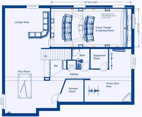 House Plans With Theater Room, Home Theatre Plan, Basement Layout Floorplan, Home Theater Layout, Cinema Rooms, Theater Room Decor, Home Theater Room, Small Home Theaters, Basement Home Theater