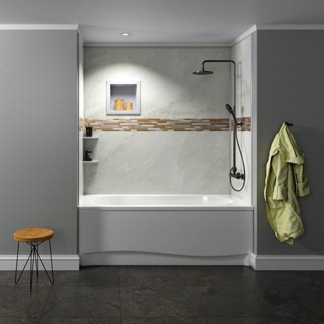 Bella Core, Wall Alcove, Shower Inserts, Shower Wall Panels, Soaker Tub, Tub Surround, Diy Shower, Bathroom Tub, White Shower