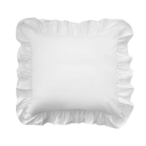 Euro Ruffled Pillow Sham White - Fresh Ideas Ruffle Skirts, Ruffle Pillow, Bed Skirts, White King, Romantic Bedroom, White Pillow, Euro Pillow Shams, Final Touch, Fitted Sheets