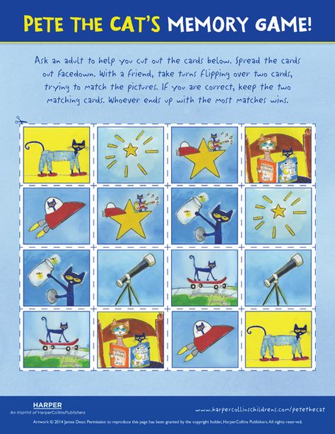 Pete the Cat Twinkle, Twinkle, Little Star: Memory Game | Pete the ... Pete The Cat Activities, Pete The Cat Shoes, Family Home Evening Games, Cat Activities, Bedtime Songs, Rhyming Games, Pete The Cats, Toddler School, Cat Activity