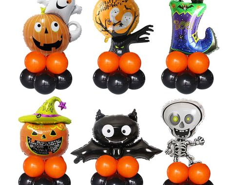 Halloween Balloon Ideas, Globos Halloween, Halloween Balloons Decorations, Halloween Balloon, Halloween Party Balloons, Halloween Spider Decorations, Halloween Party Decoration, Ghost Witch, Skull Pumpkin