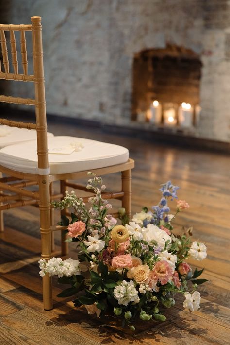 This fall wedding in Nashville, Tennessee featured beautiful and lush ground floral arrangements to frame the aisle. These aisle markers can easily be repurposed in the reception. Floor Aisle Arrangements, Ground Aisle Arrangements, Ground Aisle Markers, Ground Arrangements Wedding, Ground Floral Ceremony, Small Aisle Arrangements, Aisle Marker Flowers, Wedding Aisle Floral Arrangements, Aisle Entrance Arrangements