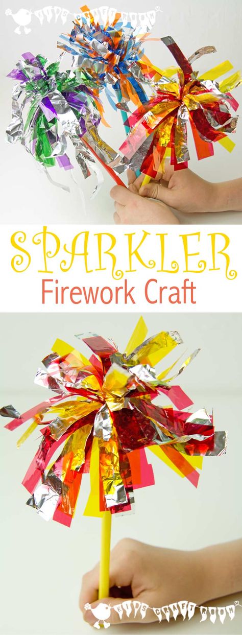 My children love sparkler fireworks but as a mum I find them a bit scary and worry about possible accidents and burns! Don't you? Whether you're celebrating Bonfire Night, Fourth of July, New Year or a birthday here's a fun Kid Safe Sparkler Firework Craft to add to the festivities. Firework Craft, Bonfire Night Activities, Bonfire Night Crafts, Fireworks Craft For Kids, Sparklers Fireworks, Pinata Diy, New Year's Eve Crafts, Fireworks Craft, Fireworks Art