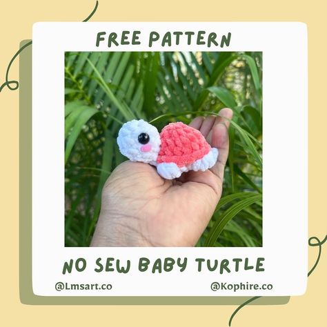 LMSartStudio | 🐢 Baby Turtle 🐢 It’s our No Sew Baby Turtle release day! This is a quick and easy NO-SEW pattern that is great for market prepping.… | Instagram Mini Amigurumi Free Pattern No Sew, Market Prep Crochet Patterns, Amigurumi No Sew, Crochet Turtle Pattern Free, No Sew Baby, Mini Plushies, Crochet Turtle Pattern, Bunny Lovey, Sew Baby