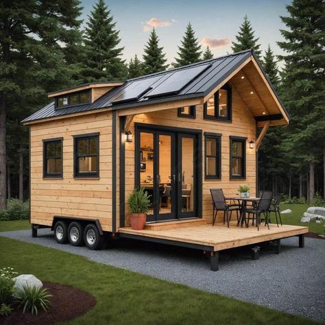 Discover the best tiny homes on a budget. Perfect for wanderers looking for a compact, economical home base to return to. Small Tiny House Design, Tiny House Compound, Tiny Barndominium Ideas, Tiny Home Community Layout, Diy Tiny House Plans, Tiny Home Ideas, Cheap Tiny House, Mini Homes, Tiny Living Space