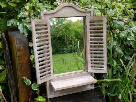 http://www.paradise-furniture.co.uk/product/2-door-country-shuttered-window-garden-mirror-with-shelf-2/ Mirror Diy Projects, Shutter Mirror, Faux Window, Garden Mirrors, Cottage Garden Design, Walled Garden, Cottage Gardens, Garden Types, Window Mirror