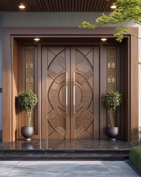 Royal Entrance Door Design, Luxury Main Door Design Entrance, Main Double Door Design Entrance Modern, Luxurious Main Door Designs, Double Door Design Main Entrance, Double Main Door Design Entrance, Main Door Design Entrance Modern Double, Double Door Entrance Design, Main Wooden Door Design Entrance