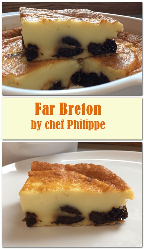 French Custard Cake, Custard Dessert Recipes, Prune Cake, French Custard, Custard Cake Recipes, French Delicacies, Dried Prunes, Bread Puddings, Baked Custard