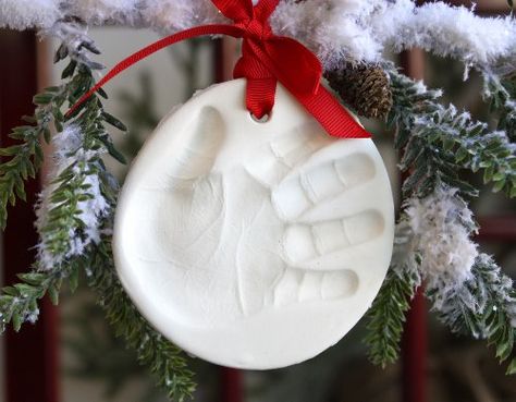 Better Than Salt Dough, Clay Handprint, Handprint Ornaments, Homemade Clay, Baby Handprint, School Craft, Navidad Diy, Clay Food, Ornament Kit