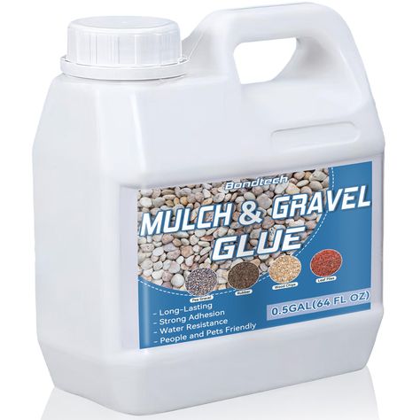 PRICES MAY VARY. Keep multiple mulch in place: Our gravel glue is a landscape locking adhesive with strong adhesion. It can effectively establish a strong connection between various coverings and plastic films, easily creating a long-lasting, beautiful and clean landscape. Long-lasting and effective: Bondtech gravel glue for landscaping dries quickly and has a long-lasting effect, providing 12-24 months of long-lasting protection. It can be reapplied later, eliminating the hassle of frequent rep Mulch Glue For Rocks, Gravel Glue, Rock Glue, Gravel Driveway Landscaping, Montessori Outdoor, Mulch Glue, Rocks Landscape, Rocks Landscaping, Mulch Landscaping