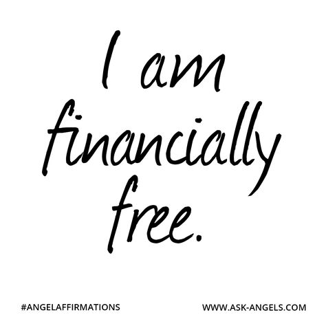 "I am financially free."  #angelaffirmations Vision Boarding, Vision Board Diy, Prosperity Affirmations, Health Affirmations, Financially Free, Wealth Affirmations, Manifestation Board, Law Of Attraction Affirmations, Money Affirmations