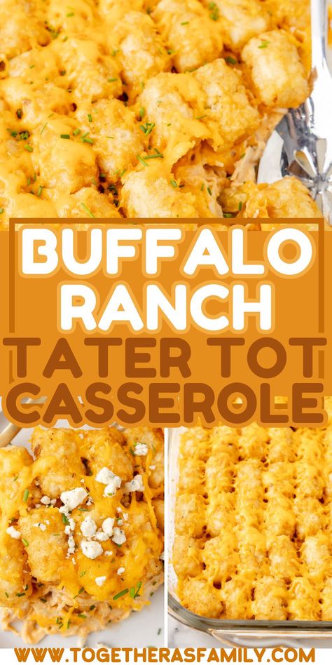 Ranch Chicken Tater Tot Casserole, Tator Tot Chicken Casserole Recipe, Different Casserole Recipes, Ww Tater Tot Casserole, Buffalo Tater Tot Casserole, Tater Tot Dinner Ideas, Tator Tot Recipes Dinners, Tator Tots Recipes Side Dishes, Tater Tot Dinner