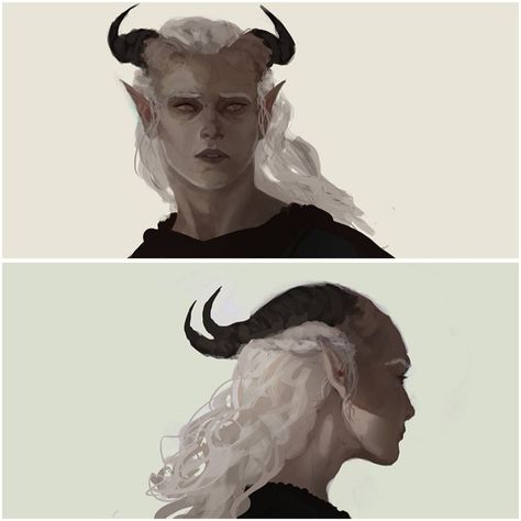 Dragon Age Qunari, Horn Designs, Evil Creatures, Solas Dragon Age, Arte Fantasy, Dragon Age, Dnd Characters, Character Portraits, Creature Art