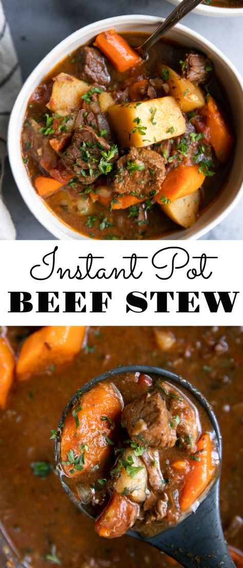 Instant Pot Beef Stew Recipe, Instant Pot Beef Stew, Homemade Beef Stew, Pot Beef Stew, Potted Beef, Homemade Beef, Beef Stew Recipe, Stew Recipe, Instapot Recipes