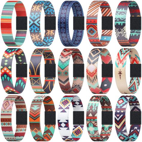 PRICES MAY VARY. Boho Style Wristbands Set: you will receive 15 pieces of boho friendship bracelets in15 kinds of styles, design with bohemian elements, ample quantity, styles and colors to use, exchange and share with others, with a delicate appearance, ideal for summer and the beach Reliable and Safe: our stretchy bracelets are made of polyester blend material, lightweight and wear resistant, comfortable to wear even in the shower, simply dry on your wrist or air dry when wet, not easy to fade Southern Bracelets, Country Wishlist, Beach Friendship Bracelets, Country Bracelets, Boho Friendship Bracelets, Sweet 16 Birthday Gifts, Cow Cakes, Bohemian Elements, Western Bracelets