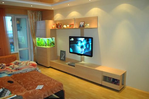 Tv Unit With Aquarium Design Modern, Fish Tank In Tv Unit, Tv And Aquarium Wall, Tv Unit With Aquarium Design, Aquarium Under Tv, Dining Room Glam, Modern Tv Stands, Tv Unit Decor, Art Deco Living Room