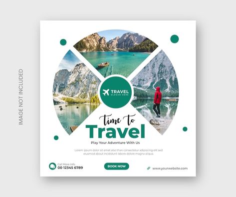 Tourism Social Media Post, Traveling Social Media Post, Travel Banner Design Ideas, Travel Creative Post, Tourism Social Media Design, Tourism Design Ideas, Travel Design Ideas, Travel Post Design, Travel Social Media Design