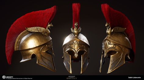 Mercenary Outfit, Sparta Helmet, Greek Helmet, Gladiator Helmet, Roman Helmet, Helmet Concept, Warrior Helmet, Greek Warrior, Spartan Helmet