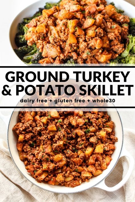 Turkey Potato, Healthy Turkey Recipes, Potato Skillet, Ground Turkey Recipes Healthy, What To Make For Dinner, Healthy Turkey, One Pot Meal, Health Dinner, Turkey Dinner