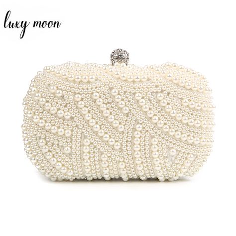 100% Hand made Luxury Pearl Clutch bags Women Purse Diamond Chain white Evening Bags for Party Wedding black Bolsa Feminina Bridal Clutch Purse, Pearl Clutch Bag, Fancy Clutch, Pearl Clutch, Bridal Handbags, White Clutch, Women Purse, Wedding Black, Wedding Purse