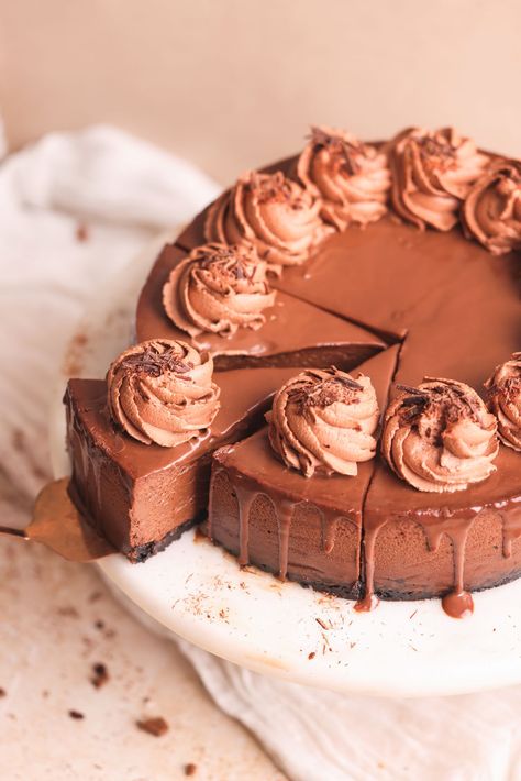 Milk Chocolate Cheesecake, Mocha Cheesecake Recipe, Chocolate Ganache Cheesecake, Best Chocolate Cheesecake, Double Chocolate Cheesecake, Mocha Cheesecake, Wedding Cheesecake, Triple Chocolate Cheesecake, No Bake Chocolate Cheesecake