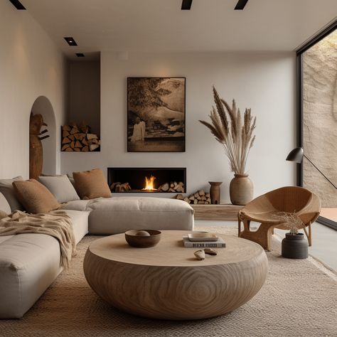 Earth’s Embrace: Cozy Earthy Living Rooms Await! - Quiet Minimal Wood Room Design, Earth Tone Living Room, Luxurious Houses, Organic Living Room, Earthy Living Room, Earthy Home, Waffles Recipe, Home Decor Ideas Living Room, Cozy Decor