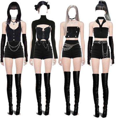 Leahsss on ShopLook | The easiest way to find the perfect outfit All Black Outfit Dance, Outfit For Performance On Stage, Kpop Dance Outfits Ideas, Dance Outfits Black, Black Outfit Kpop, Black Stage Outfits, Kpop Dance Outfits, Dance Style Outfits, Kpop Clothes