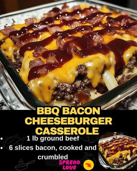 Bbq Bacon Cheeseburger, Crockpot Ham And Potatoes, Beef Tips And Noodles, Cheeseburger Casserole Recipe, Cheeseburger Meatloaf, Baked Meatloaf, Bacon Cheeseburger Casserole, Mexican Casserole Recipe, Bbq Bacon